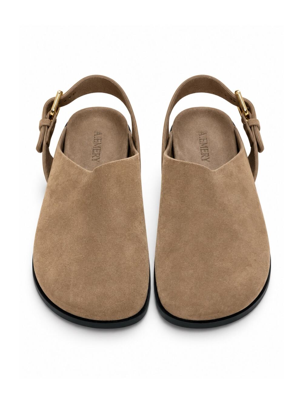 A.Emery Louis Suede Clogs Mulch Brown Slingback Shoes EU 38 US 8